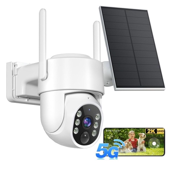 White Solar-Powered Security Camera - Picture 1 of 10